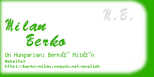 milan berko business card